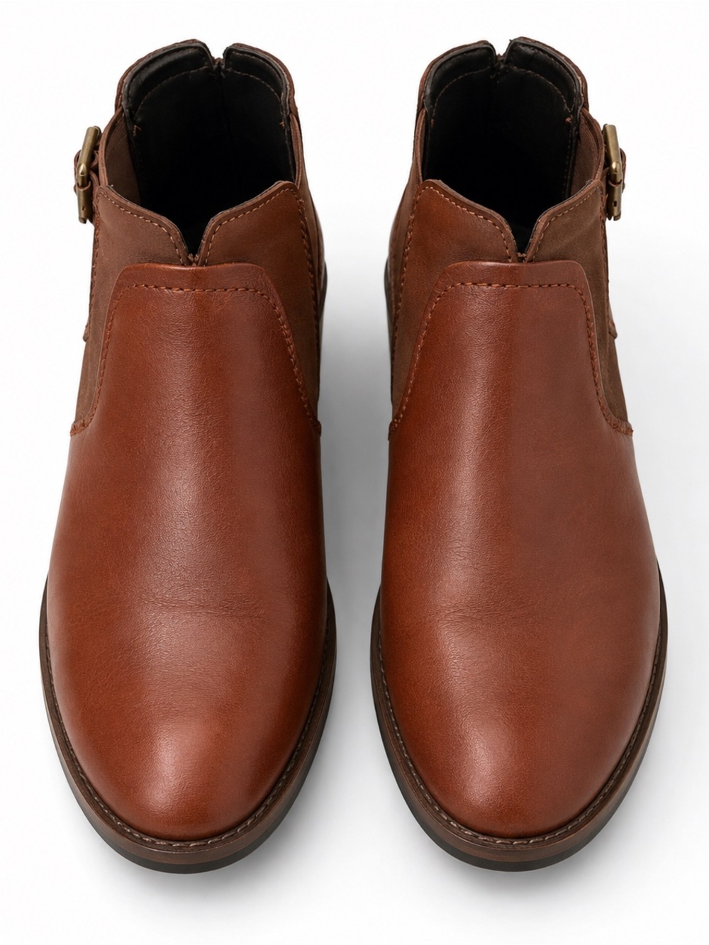 Aetrex Women’s Cognac Leather Comfort Ankle Booties 9.5 Wide (D)